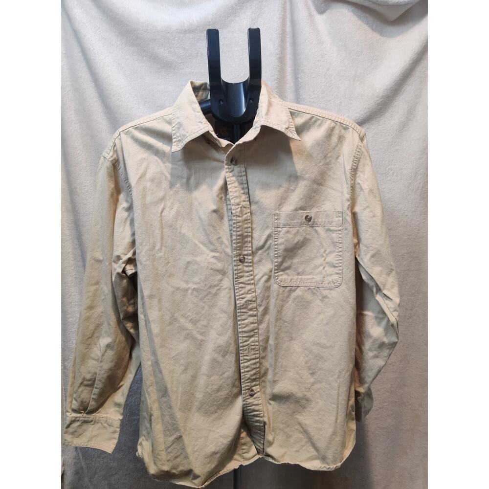 Vintage Rugged Earth City Outfitters Shirt Men's Size Medium Tan Woodland Rustic